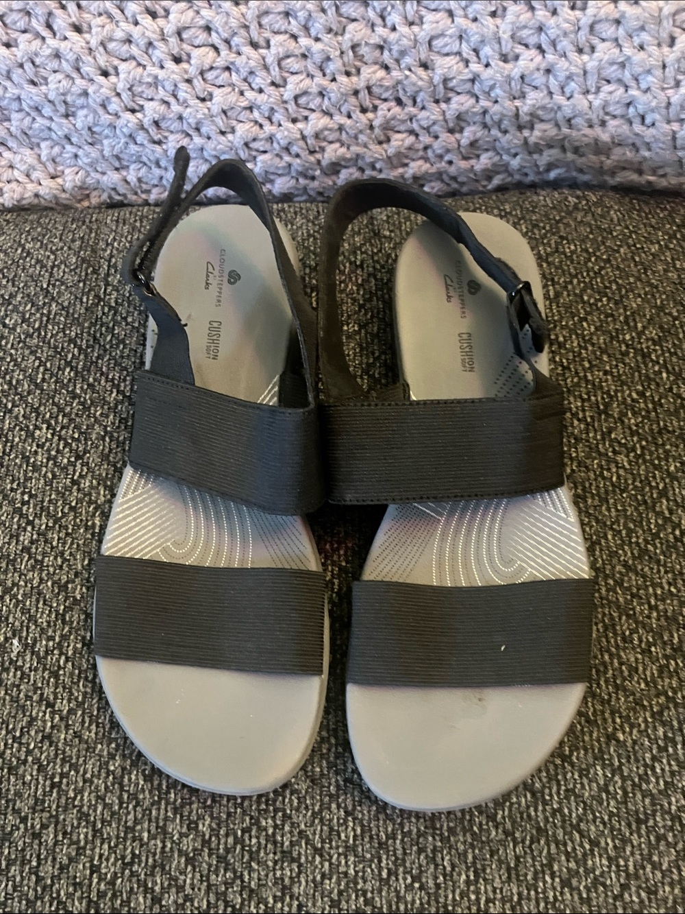 Clarks cloudstoppers arla jacory Slingback Sandals black/grey size 9 - Picture 2 of 12